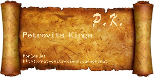 Petrovits Kinga névjegykártya